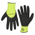 Legacy Flexzilla? Pro 3/4 Crinkle Latex Dip Gloves, Crinkle Latex Palm, Black/ZillaGreen?, L GC241PL